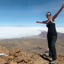Bernadette on her first 5000er: The Volcano Tunupa, 5207 meters high